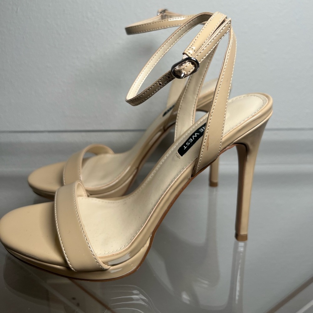 Nine West Cream Strappy Heels